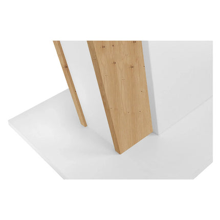 Masa extensibila ZALDER, alb/stejar artisan, PAL, 120/160x68x76 cm