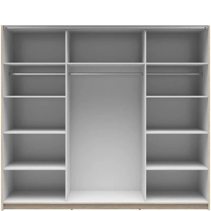 Dressing TETRIX, stejar sonoma, PAL, cu 2 usi si oglinda, 220x60x196 cm