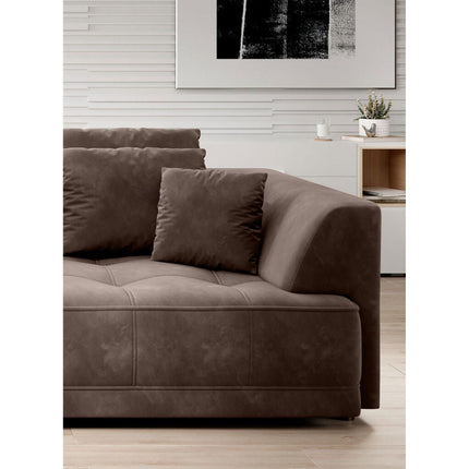 Canapea TIGA, stofa catifelata albastru - Salvador 11, cu reglaj electric, 302x136x88/72 cm