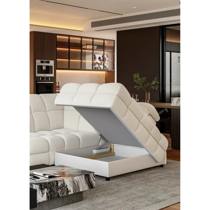 Coltar extensibil TOLLO L, personalizabil, cu lada depozitare, 302x220x106 cm