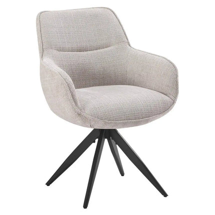 Scaun rotativ TURIN, bej/negru, stofa clasica/metal, 65x62x86 cm