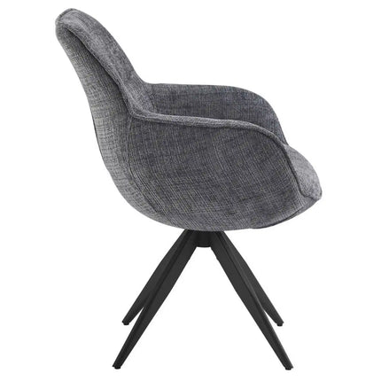 Scaun rotativ TURIN, gri inchis/negru, stofa clasica/metal, 65x62x86 cm