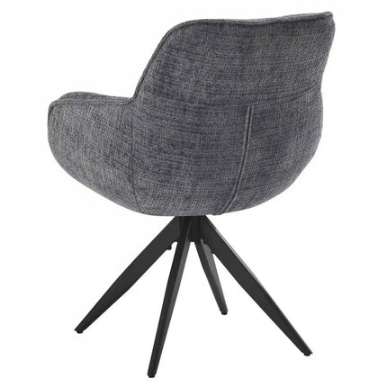 Scaun rotativ TURIN, gri inchis/negru, stofa clasica/metal, 65x62x86 cm