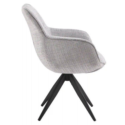 Scaun rotativ TURIN, gri deschis/negru, stofa clasica/metal, 65x62x86 cm