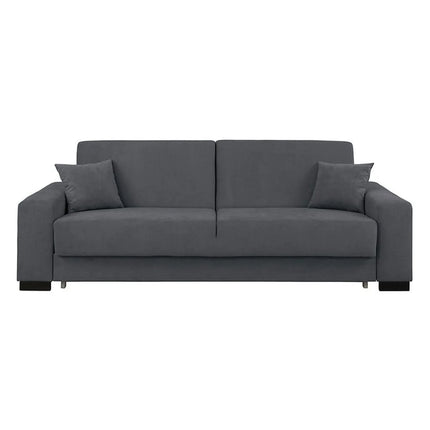 Canapea extensibila RUBIO, stofa catifelata gri - Matrix 17, cu lada depozitare, 232x95x81 cm