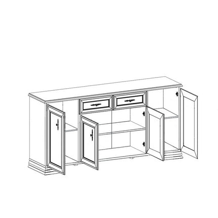 Comoda IDENTO, alb, PAL, 184x44.5x90.5 cm