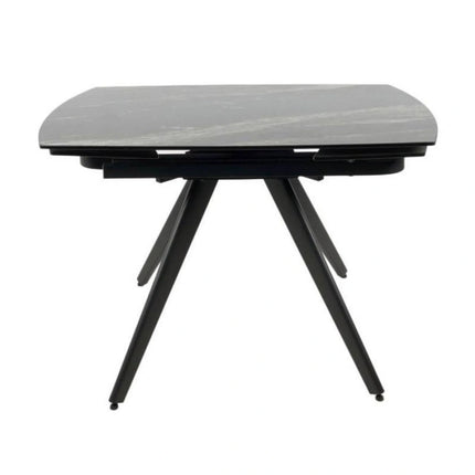 Masa extensibila VIGO, negru cu efect de marmura, ceramica/metal, 120/180x80x77 cm