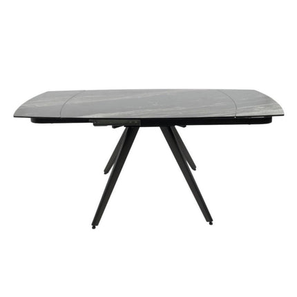 Masa extensibila VIGO, negru cu efect de marmura, ceramica/metal, 120/180x80x77 cm