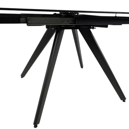 Masa extensibila VIGO, negru cu efect de marmura, ceramica/metal, 120/180x80x77 cm