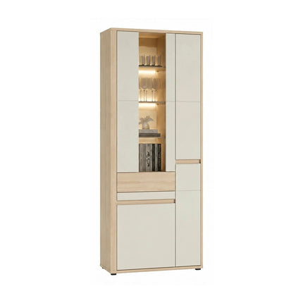 Vitrina pentru living OSLO OS2, stejar riva/casmir, PAL laminat, 78x38x200 cm