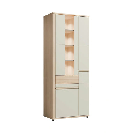 Vitrina pentru living OSLO OS2, stejar riva/casmir, PAL laminat, 78x38x200 cm