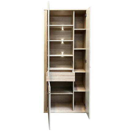 Vitrina pentru living OSLO OS2, stejar riva/casmir, PAL laminat, 78x38x200 cm