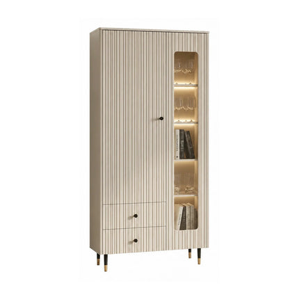 Vitrina pentru living SIERRA SR2, casmir, PAL laminat, 81x39x192 cm