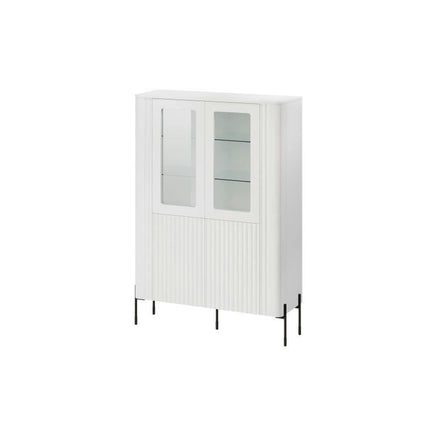 Vitrina VERA, alb, PAL laminat/sticla, 110x40x160 cm