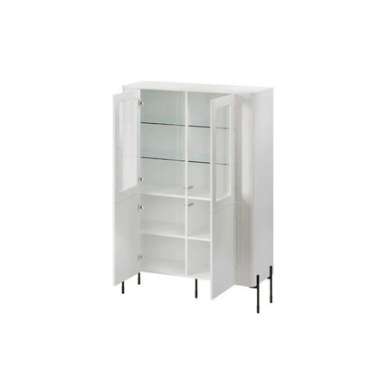 Vitrina VERA, alb, PAL laminat/sticla, 110x40x160 cm