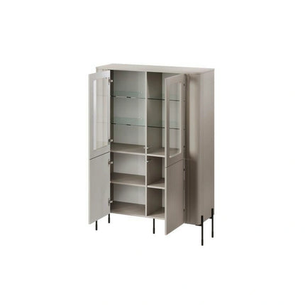Vitrina VERA, casmir, PAL laminat/sticla, 110x40x160 cm