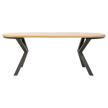 Masa extensibila ELAND, stejar/negru, PAL laminat/metal, 100/200x100x76 cm