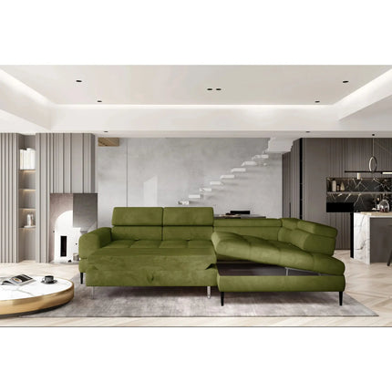 Coltar extensibil VOSS L, personalizabil, cu lada depozitare, 285x218x93 cm