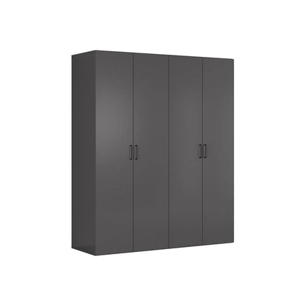 Dressing FLEX, gri grafit, PAL, cu 4 usi, 200x66x240 cm