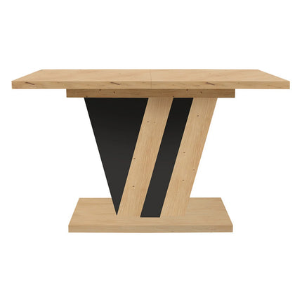 Masa extensibila ZATAR, stejar artisan/negru, PAL laminat, 125/170x75x76 cm