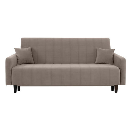 Canapea extensibila MARCIA, stofa catifelata maro - Trinity 05, cu lada depozitare, 215x101x96 cm