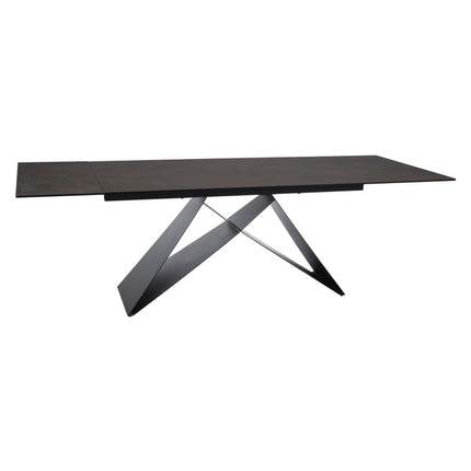 Masa extensibila WESTIN, maro/negru, sticla/ceramica/metal, 160/240x90x77 cm