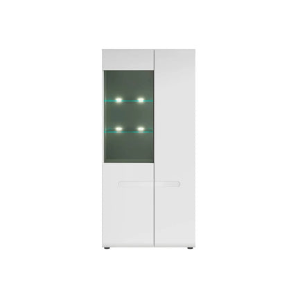 Vitrina AZTECA TRIO, alb, PAL/sticla, cu iluminare LED, 90x41x193 cm