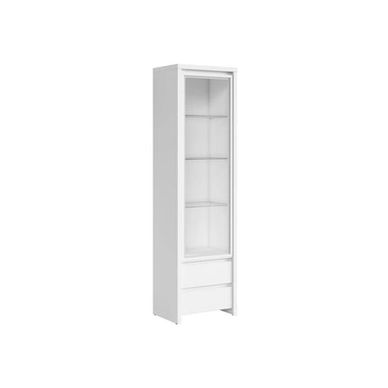 Vitrina KASPIAN, alb, PAL laminat/sticla, 56x41x201 cm