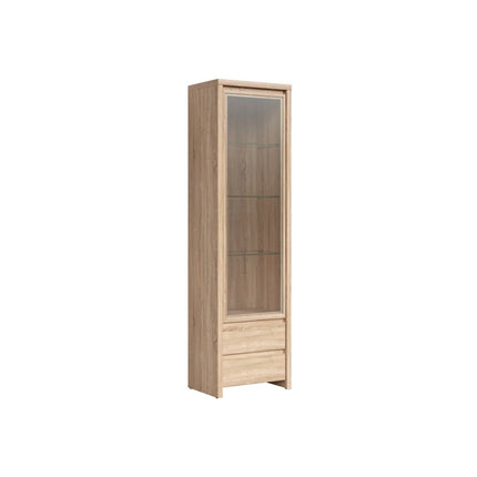 Vitrina KASPIAN, stejar sonoma, PAL/sticla, 56x41x201 cm