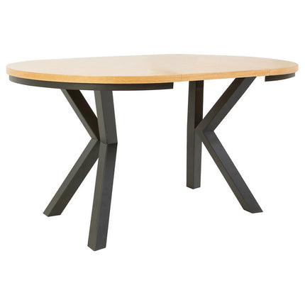 Masa extensibila ELAND, stejar/negru, PAL laminat/metal, 100/200x100x76 cm