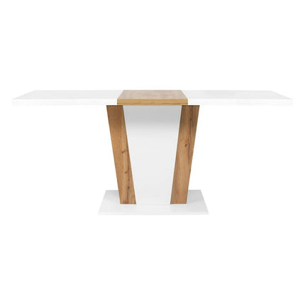 Masa extensibila ZALDER, alb/stejar wotan, PAL, 120/160x68x76 cm