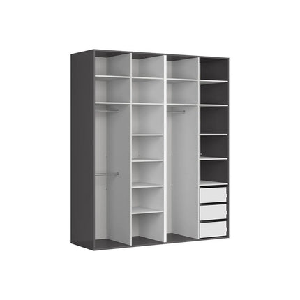 Dressing FLEX, gri grafit, PAL, cu 4 usi, 200x66x240 cm