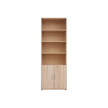 Biblioteca OFFICE, stejar sonoma, PAL laminat, cu 2 usi, 79x35x221 cm