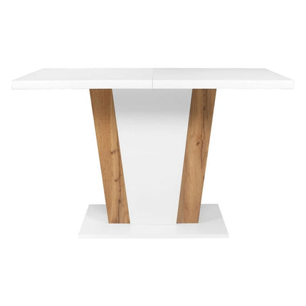 Masa extensibila ZALDER, alb/stejar wotan, PAL, 120/160x68x76 cm