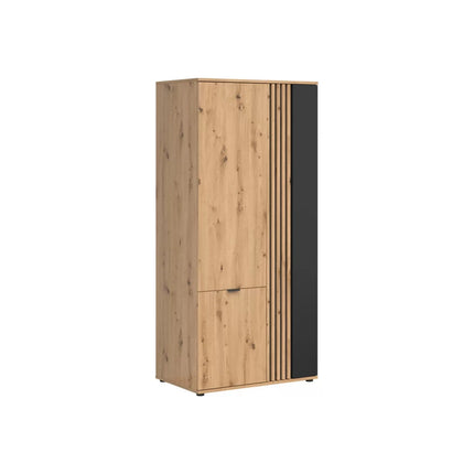 Dulap VABRES, stejar artisan/negru mat, PAL laminat, 91x56x196 cm