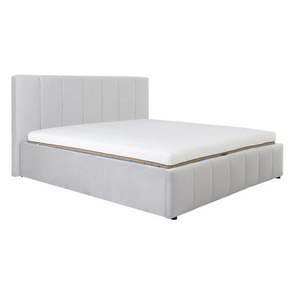 Cadru pat LONES 180x200, stofa catifelata gri deschis - Bluvel 03