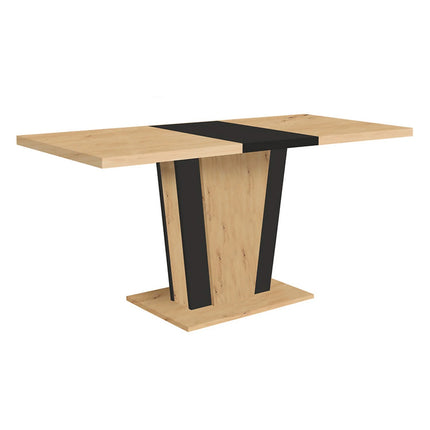 Masa extensibila ZALDER, stejar artisan/negru, PAL, 120/160x68x76 cm