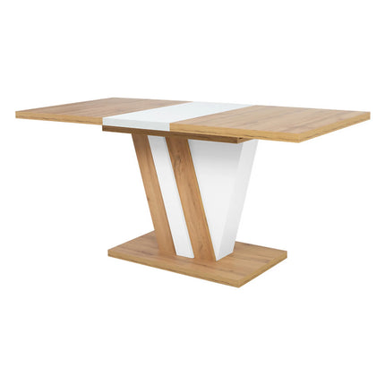 Masa extensibila ZATAR, stejar wotan/alb, PAL laminat, 125/170x75x76 cm