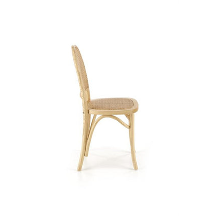 Scaun K502, stejar, ratan natural/lemn masiv, 45x50x89 cm