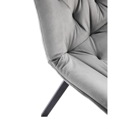 Scaun pivotant K519, gri, stofa catifelata/metal, 54x63x86 cm