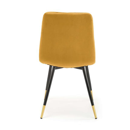Scaun tapitat K438, galben, stofa catifelata, 45x50x86 cm