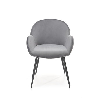 Scaun K480, stofa catifelata gri, 59x59x79 cm