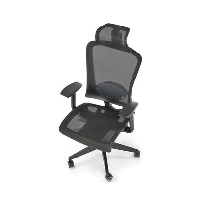 Scaun birou GOLIAT, negru, tetiere/cotiere/spatar reglabil, 63x63x117 cm