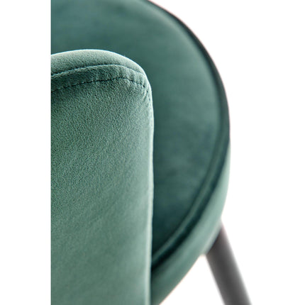 Scaun de bar H106, verde/negru, stofa catifelata, 58x58x96 m