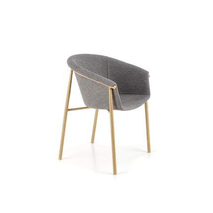Scaun K489, gri/stejar, stofa clasica/metal, 59x56x80 cm