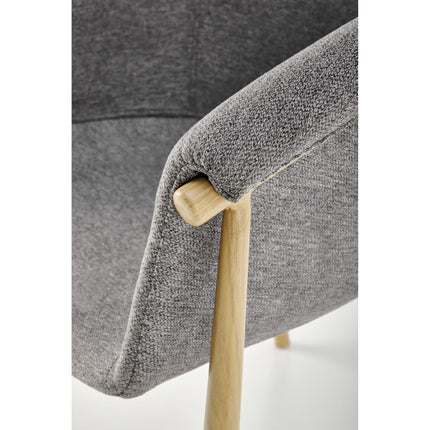 Scaun K489, gri/stejar, stofa clasica/metal, 59x56x80 cm