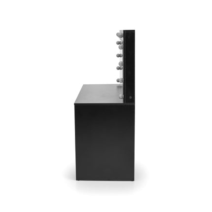 Masa de toaleta HOLLYWOOD XL, negru, iluminare led, oglinda, 120x55x140 cm