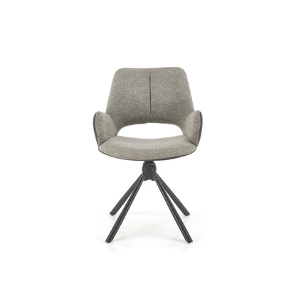 Scaun rotativ K494, gri/negru, stofa/piele ecologica, 85x57x59 cm