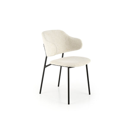 Scaun K497, crem, stofa clasica/metal, 52x62x82 cm