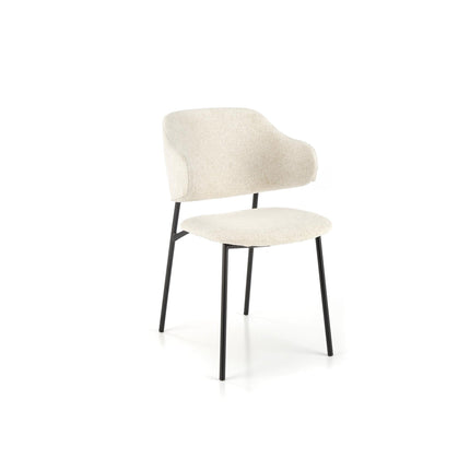 Scaun K497, crem, stofa clasica/metal, 52x62x82 cm